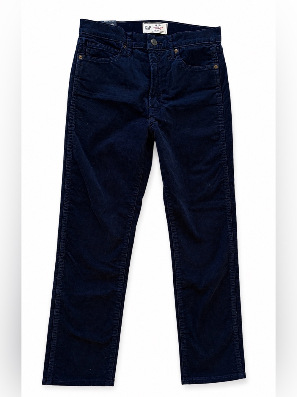 Gap NWT Slim High Rise Corduroy Pants Womens 2P Navy Blue Preppy